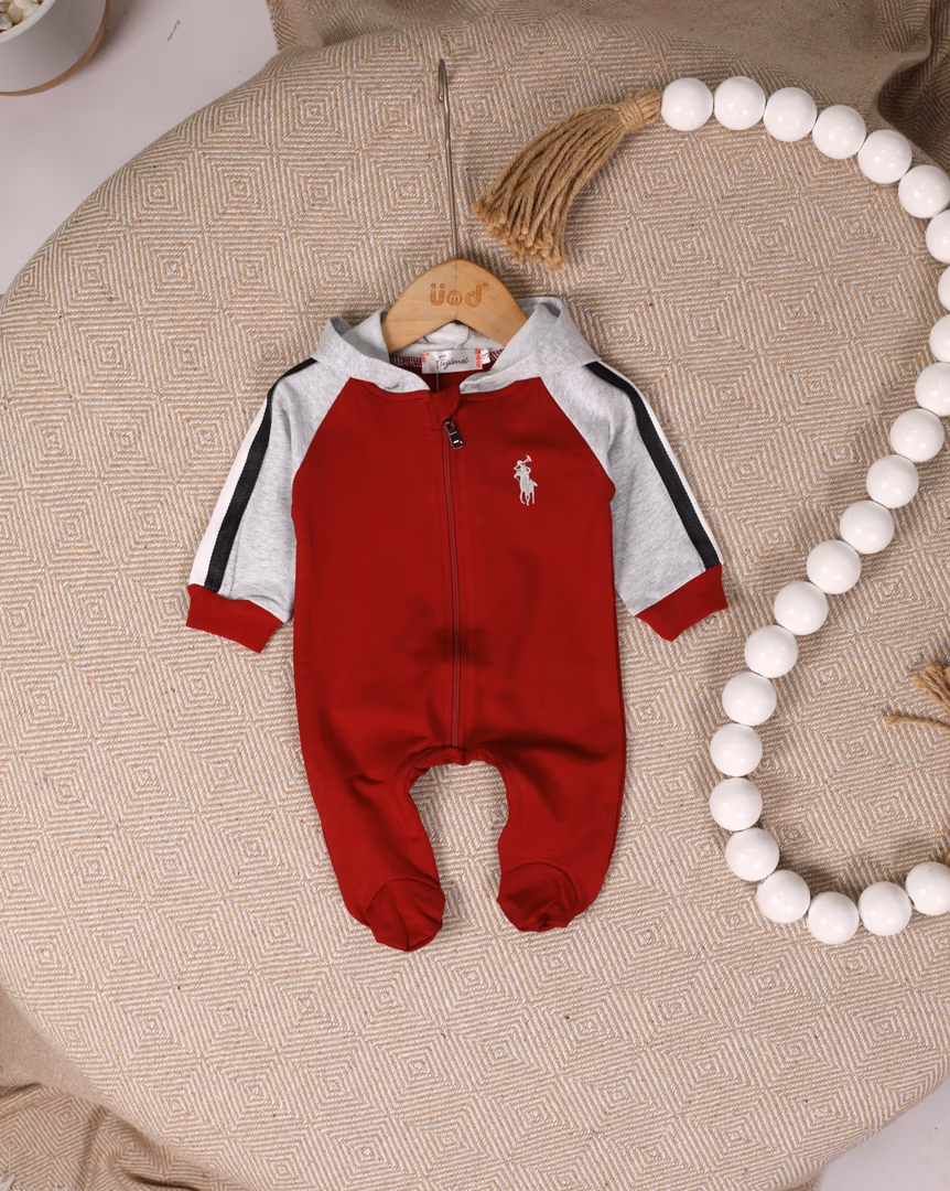 افرهول polo تطريز  - Color خمري 