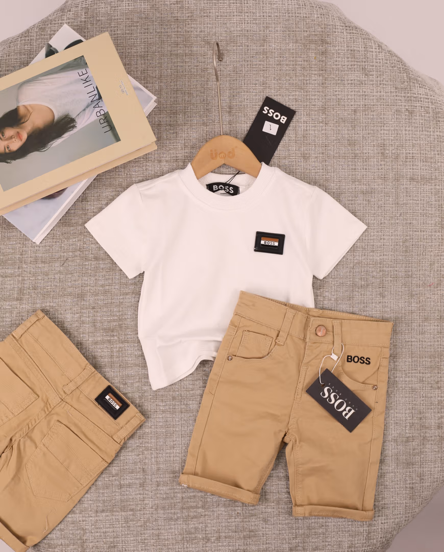 طقم ال boss 03 - Color أبيض مع بيج 