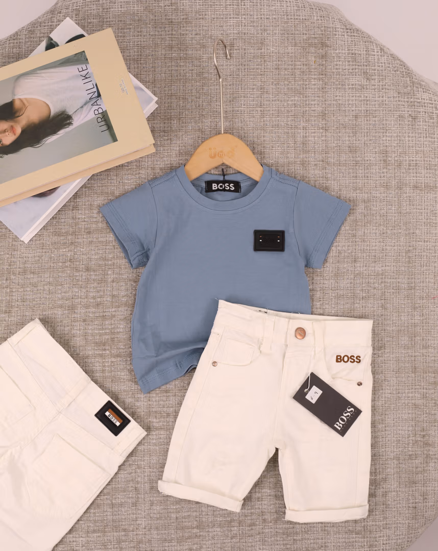  طقم ال BOSS  - Color بترولي مع أبيض