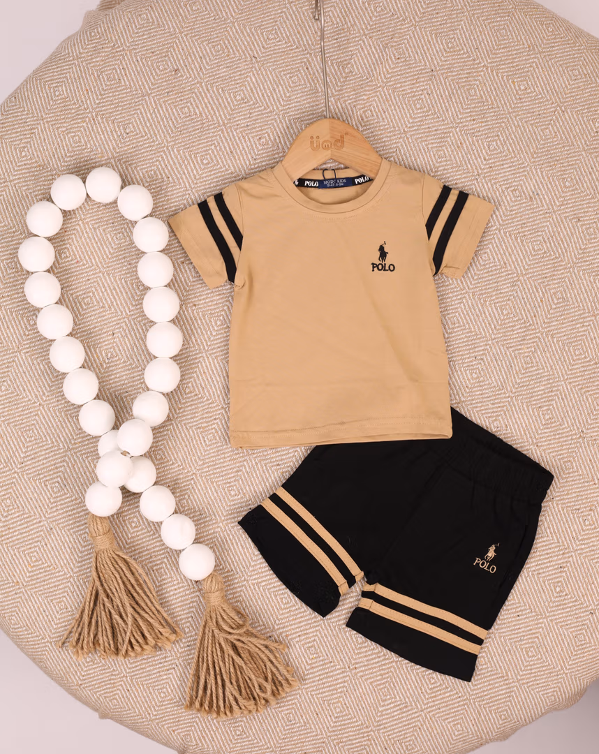  طقم  polo 62437 - Color بيج 